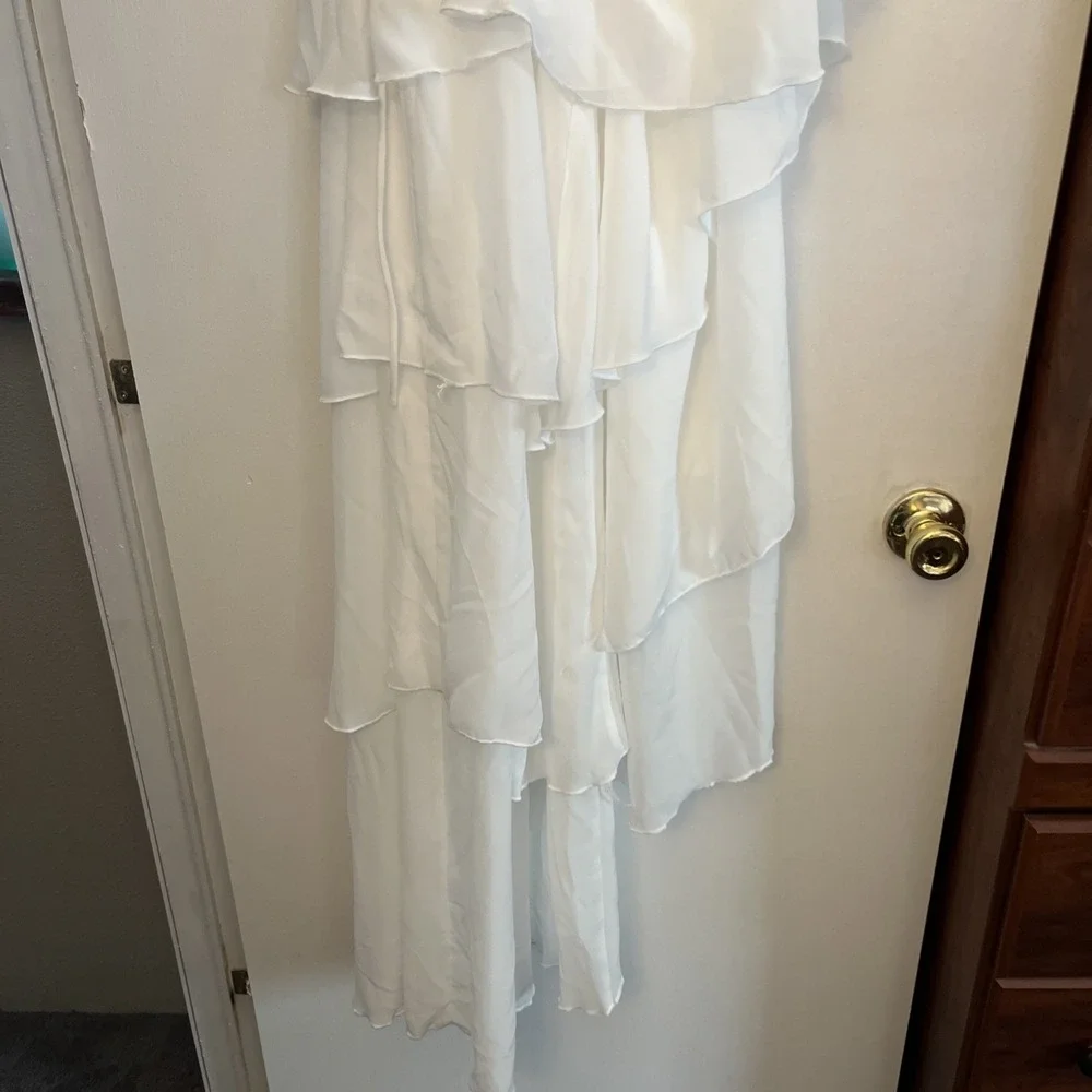 White Layered Ruffle Dress Size Large - Picture 5 of 9
